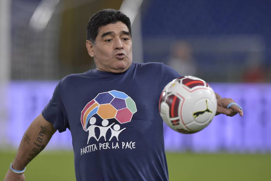 La star della serata, Diego Armando Maradona. LaPresse